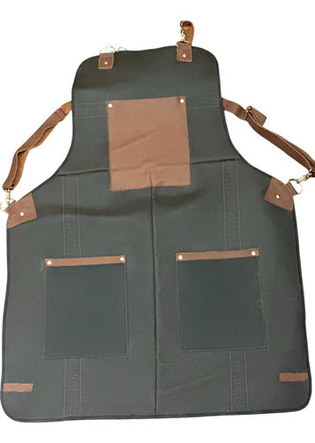 Mandil Hombre Piel Mixologo Cuero Delantal - maxipiel