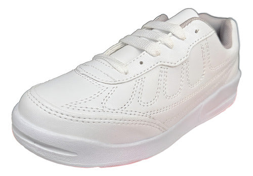 Tenis Blancos Casuales Choclo Maxi Piel
