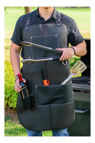 Mandil Parrillero Maxipie 100% Piel Genuina Para Asador Bbq - maxipiel