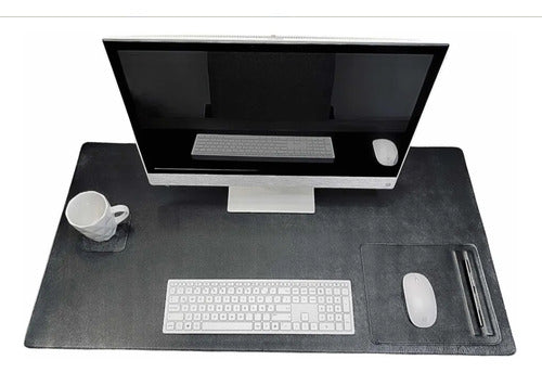 Cubre Escritorio De Piel Negra Premium Protector Paraoficina
