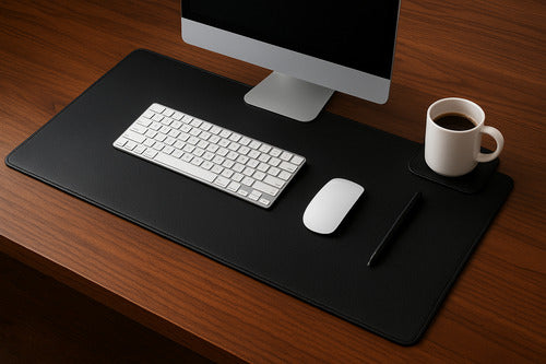 Cubre Escritorio De Piel Negra Premium Protector Paraoficina