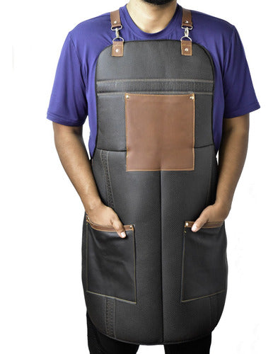 Mandil Hombre Piel Mixologo Cuero Delantal - maxipiel