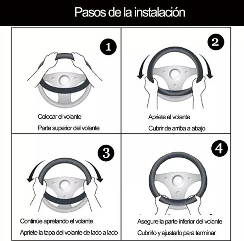 Funda Cubre Volante Cosido Piel Perforada Universal