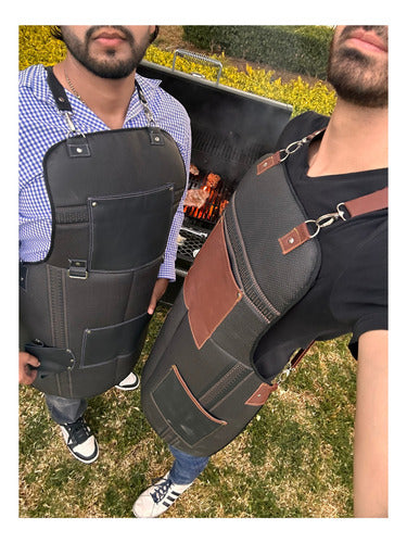 Mandil Hombre Piel Mixologo Cuero Delantal - maxipiel