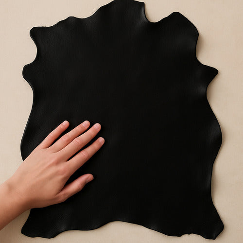 Piel Carnero Curtido Artesanal Para Bolsos, Carteras Negro