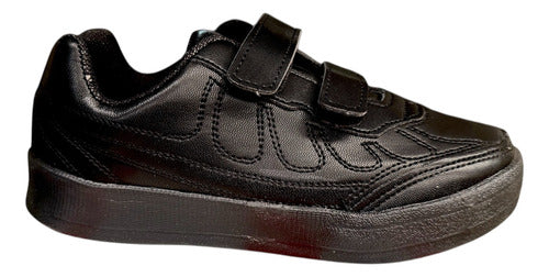 Tennis Piel Genuina Choclo Niño Hombre Color Negro