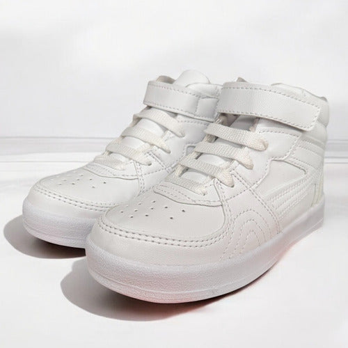 Tenis Niño Casual Urbano Escolar Cómodos Durables Antiderrapante Ligeros Moda Infantil Diario Blanco