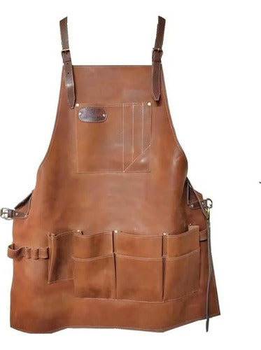 Mandil Hombre Piel Delantal Parrillero T-bone Personalizado) - maxipiel