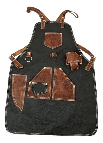 Mandil Hombre Piel Delantal Parrillero T-bone Personalizado) - maxipiel