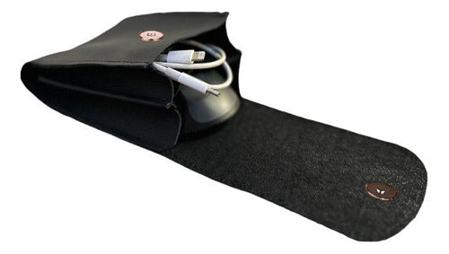 Bolsa Cargador Usb Organizador De Cables, Mouse De Piel - maxipiel