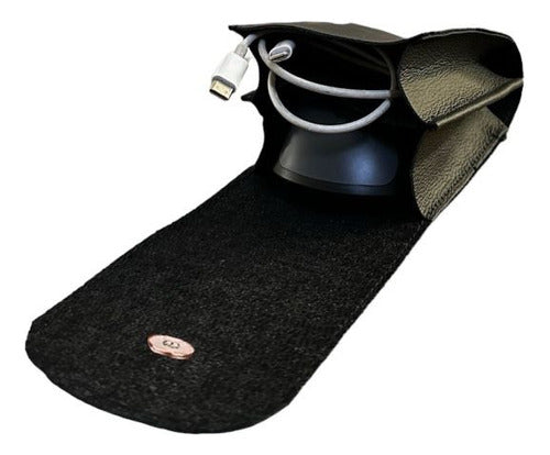Bolsa Cargador Usb Organizador De Cables, Mouse De Piel - maxipiel