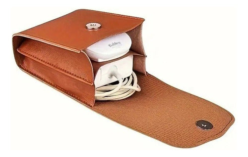 Bolsa Cargador Usb Organizador De Cables, Mouse De Piel - maxipiel
