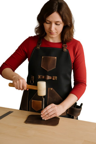Mandil Parrillero Maxipie  100% Piel Genuina Para Asador Bbq - maxipiel