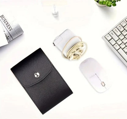 Bolsa Cargador Usb Organizador De Cables, Mouse De Piel - maxipiel