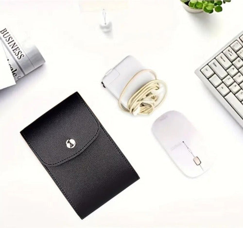 Bolsa Cargador Usb Organizador De Cables, Mouse De Piel - maxipiel
