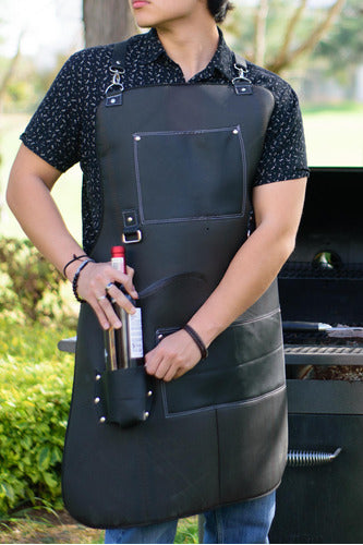 Mandil Hombre Cuero Delantal Cocina  Parrilla Asado Maxipiel - maxipiel