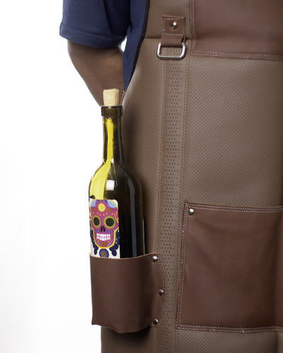Mandil Hombre Piel Delantal Parrillero T-bone Personalizado) - maxipiel
