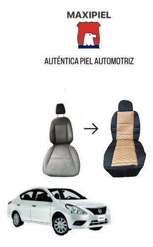 Forros Asientos De Piel Original Versa Sense 2018 - maxipiel