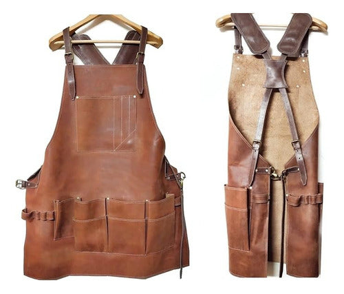 Mandil Hombre Piel Delantal Parrillero T-bone Personalizado) - maxipiel
