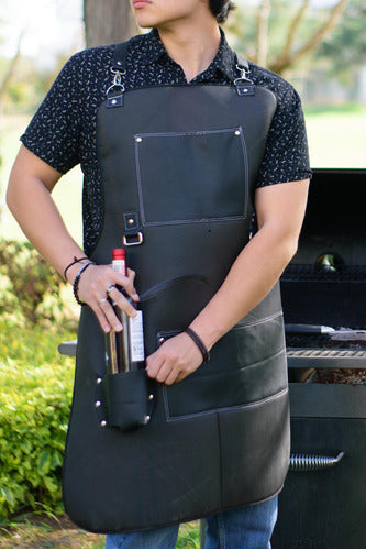 Mandil Parrillero Maxipie  100% Piel Genuina Para Asador Bbq - maxipiel