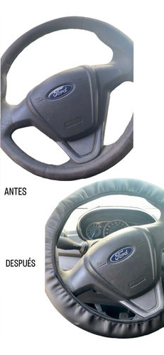 Funda Negro Volante Piel De 38 Cm