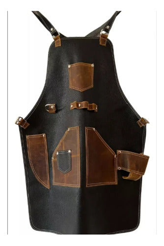 Mandil Hombre Piel Delantal Parrillero T-bone Personalizado) - maxipiel